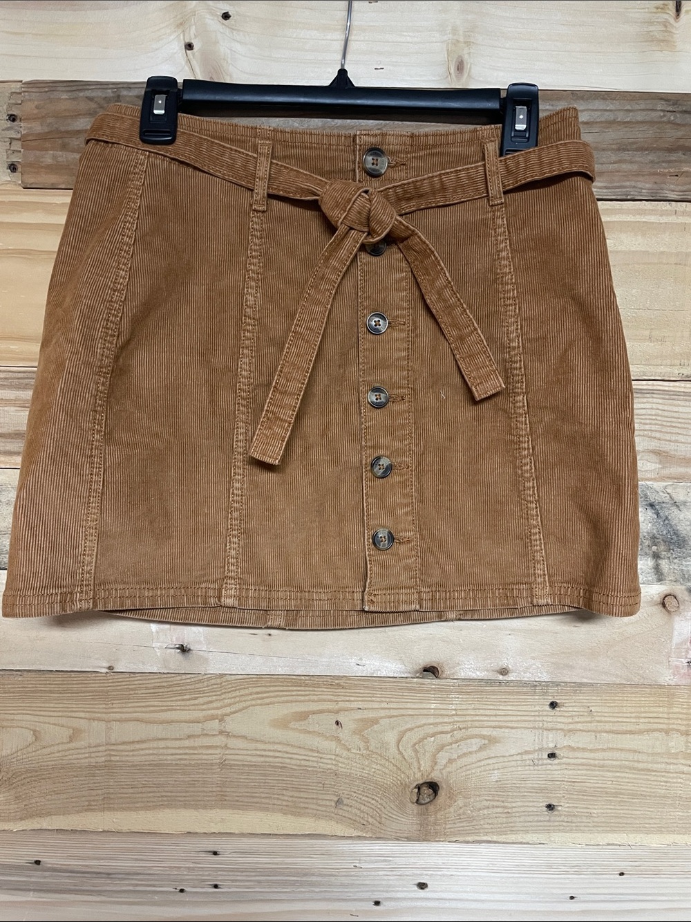 size 2 light brown American Eagle Hi-rise A-line corduroy skirt